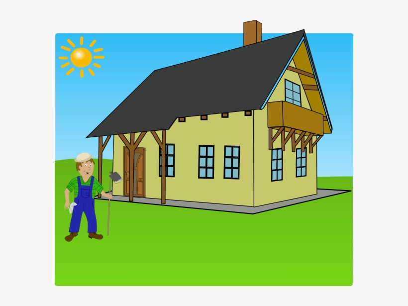 Black And White Stock Farm Background Clip Art At Clker - House Clip Art, transparent png download