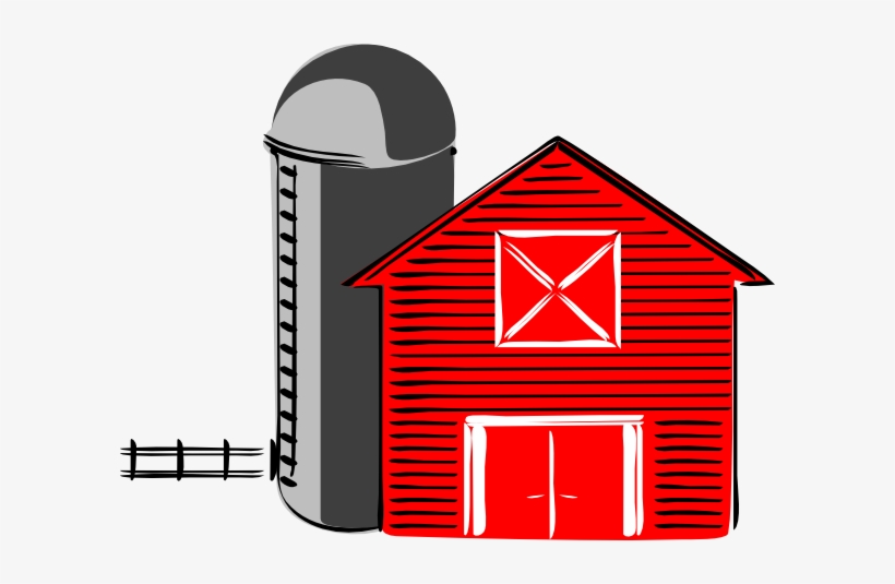 Farm House Clip Art - Barn And Silo Clipart, transparent png download