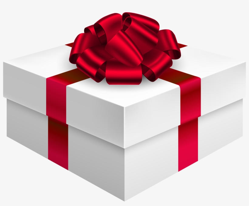 Gift Box With Bow In Red Png Clipart - Gift Box Red Bow Transparent, transparent png download