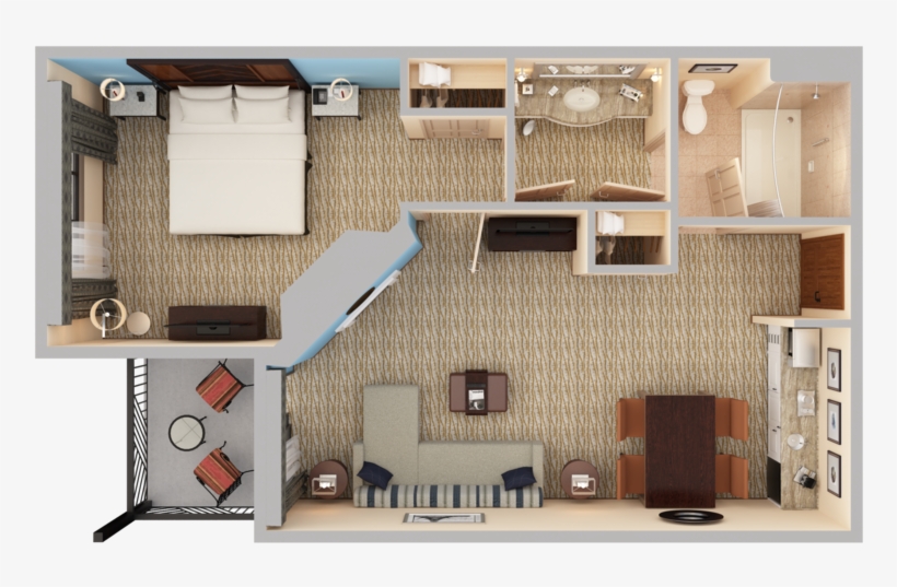 View 3d Floor Plans Array - Fireplace Top Down View, transparent png download