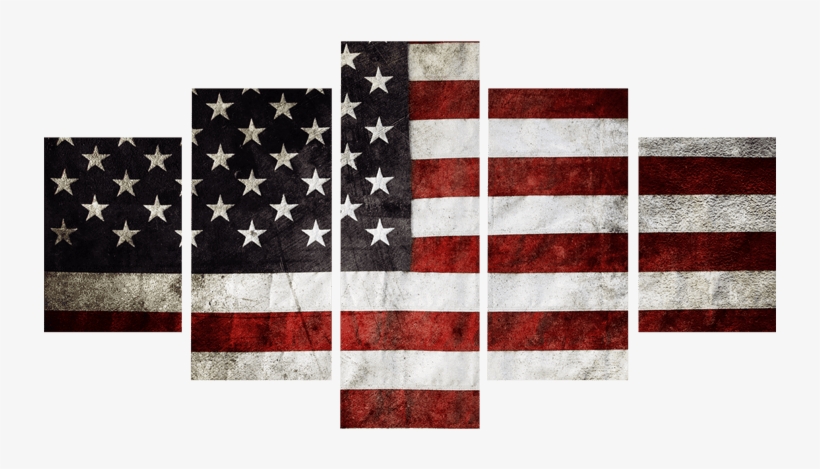 Vintage Grunge American Flag Canvas Prints - Canvas, transparent png download