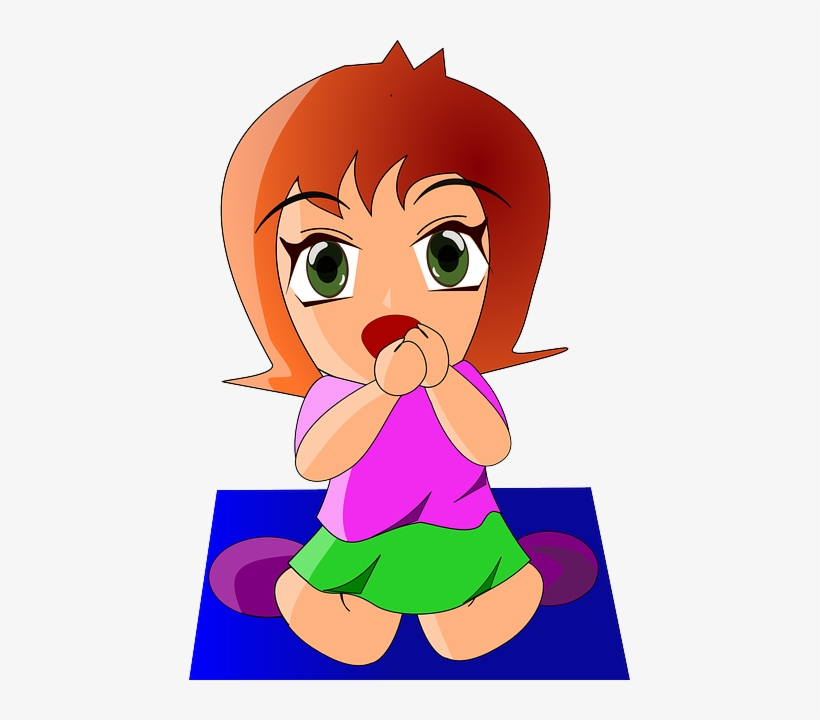 Blue, Happy, Kid, Sit, Knees, Rug, Kids, Sitting - Menina Com Medo Desenho, transparent png download