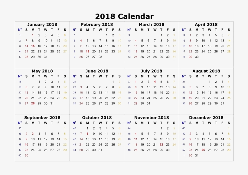 2018 Calendar Png Hd Quality - Calendar 2016 Year Art 32x24 Poster Decor, transparent png download