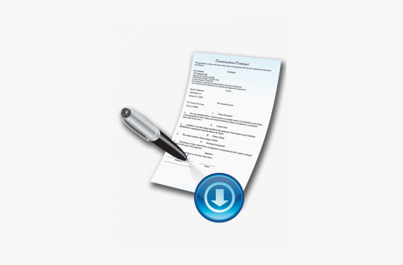 Construction Contract Writer - Construction Contract Icon, transparent png download