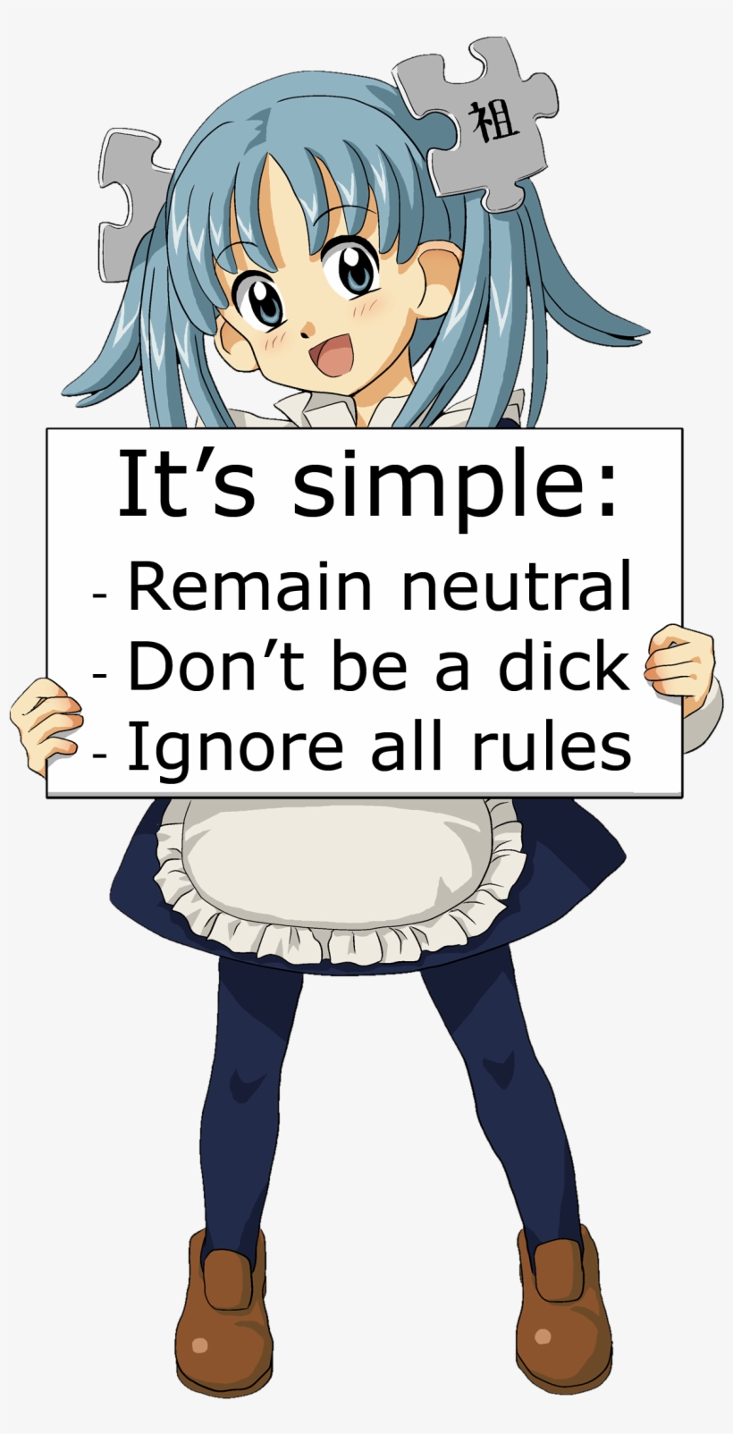 Wikipe-tan Trifecta Sign - Wikipe Tan, transparent png download