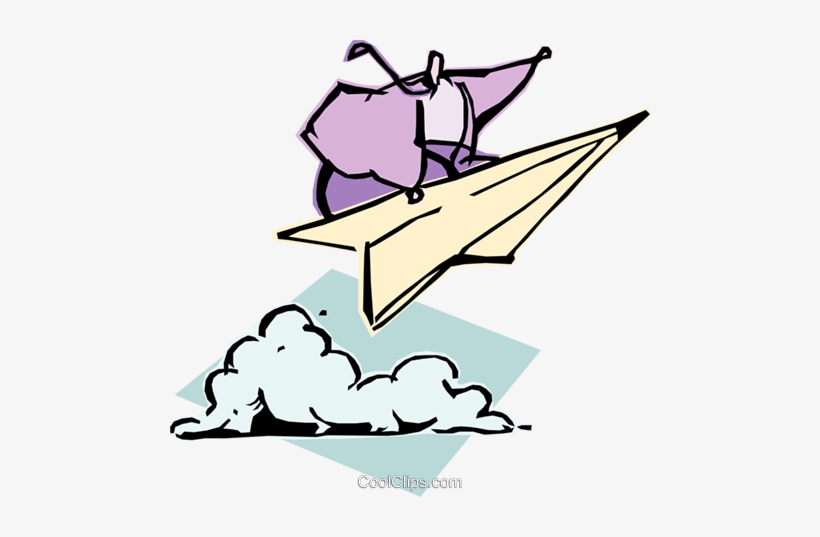 Air Travel/man Riding Paper Airplane Royalty Free Vector - Clip Art, transparent png download