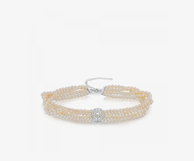 Freshwater Pearl And Cubic Zirconia Choker Necklace - Necklace, transparent png download