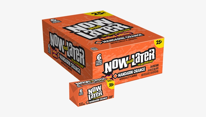 Mandarin Orange Now And Later Long Lasting Chews 6-pack - Now And Later Long Lasting Chews Candy, transparent png download