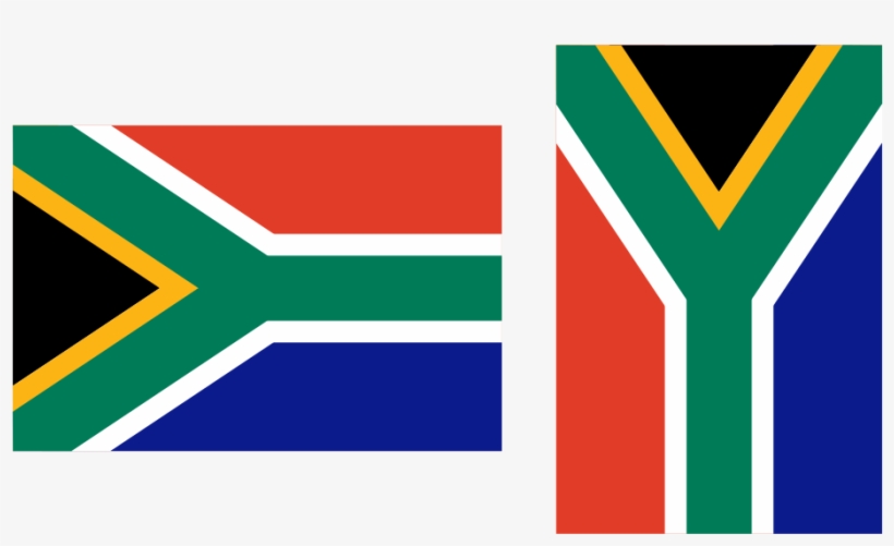 South Africa Flag Horizontal And Vertical - South Africa Flag Rotated, transparent png download