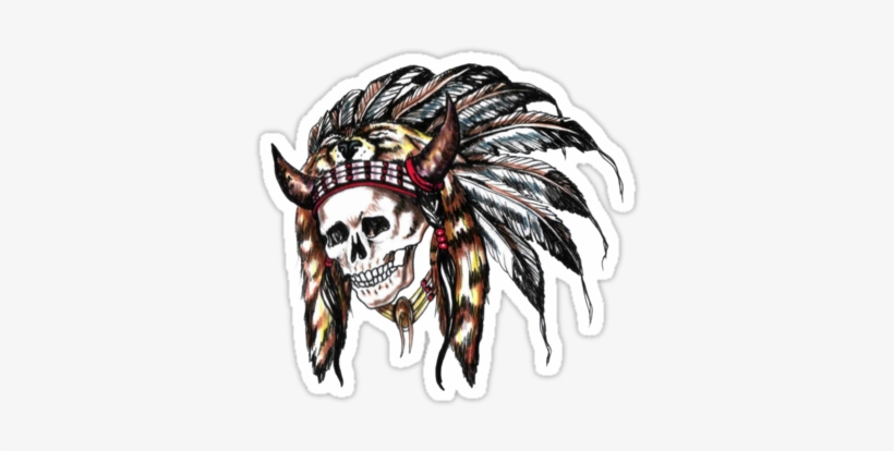 Tribal Skull By Ashrakat300 - Indian Tribal Skull, transparent png download
