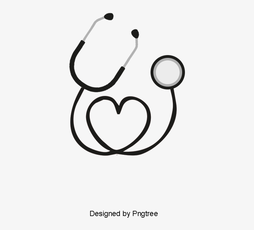 Stethoscope, Love, Vector Png And Psd - Line Art, transparent png download