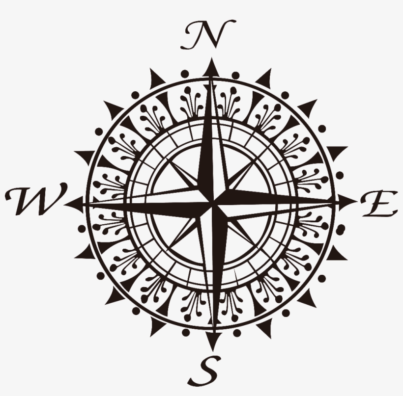 Decorações De Pentagrama Da Bússola - Wall Decal Compass Large, transparent png download