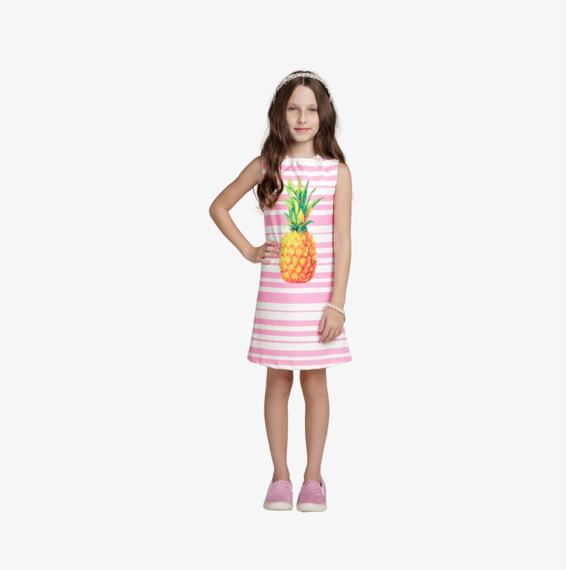Vestido Com Estampa De Abacaxi - Strawberry, transparent png download