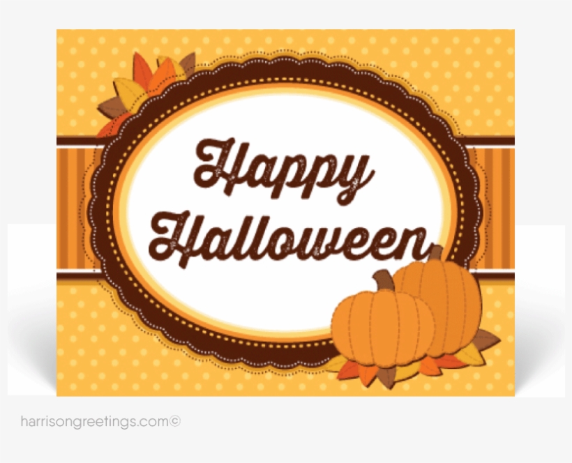 Classic Halloween Postcards - Tree Pumpkin Photo Halloween Card | Halloween Cards, transparent png download