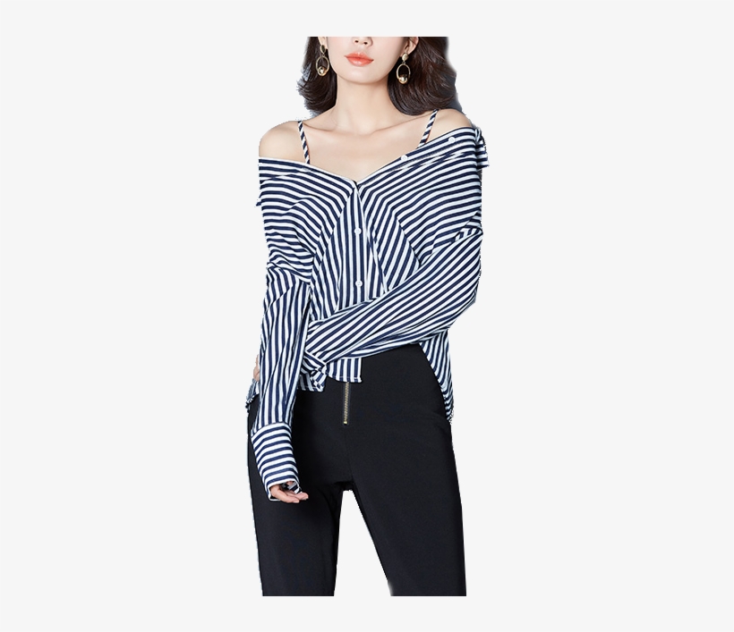 Chung Ha's Outfit Striped Blouse In The Mv Love U - Women's Energy Long Sleeve Top, transparent png download