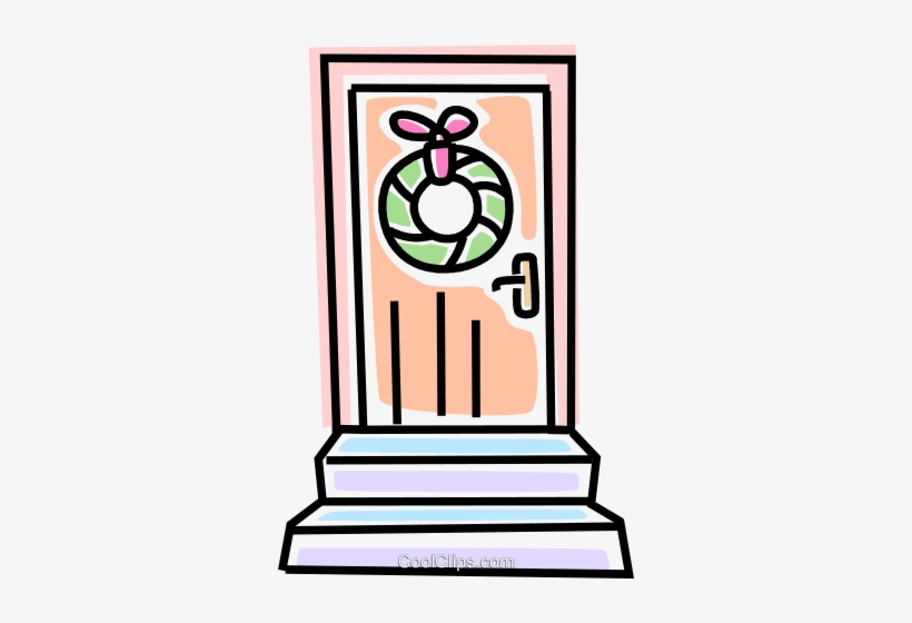 Christmas Wreath On A Door Royalty Free Vector Clip, transparent png download