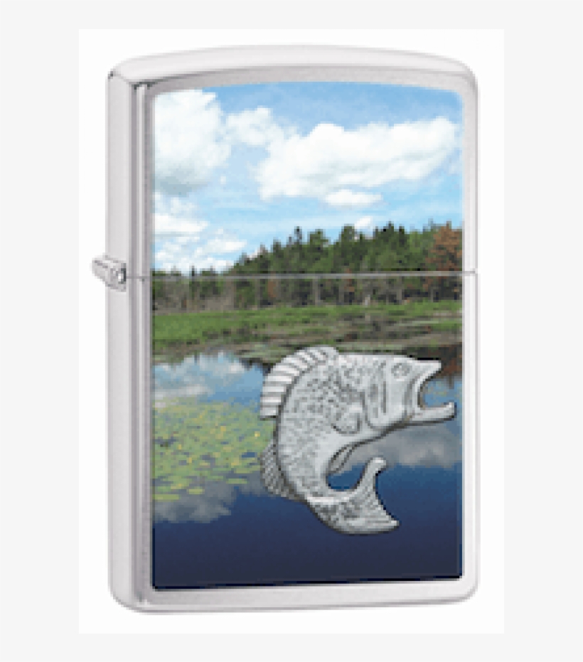 Zippo 29408 Fish In Lake, Brushed Chrome, transparent png download