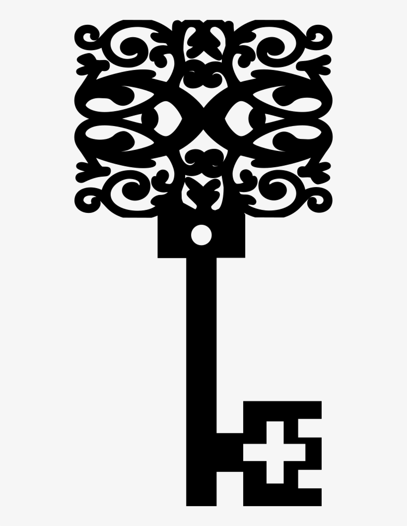 Vintage Floral Square Design Key Shape Comments - Icon, transparent png download