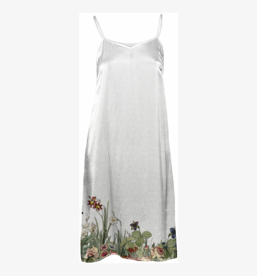 Vintage Botanical Garden Flowers Boarder Slip Dress - Tulip, transparent png download
