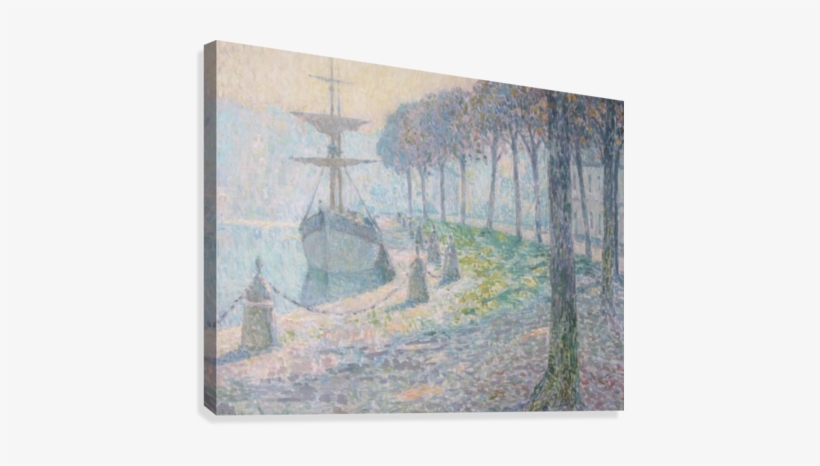 Niebla En La Midi Canvas Print - Großes Schneidebrett Henri Le Sidaner Docked Boat Big, transparent png download