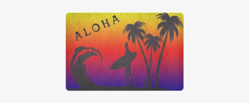 Aloha Surfing Doormat - Surfing, transparent png download