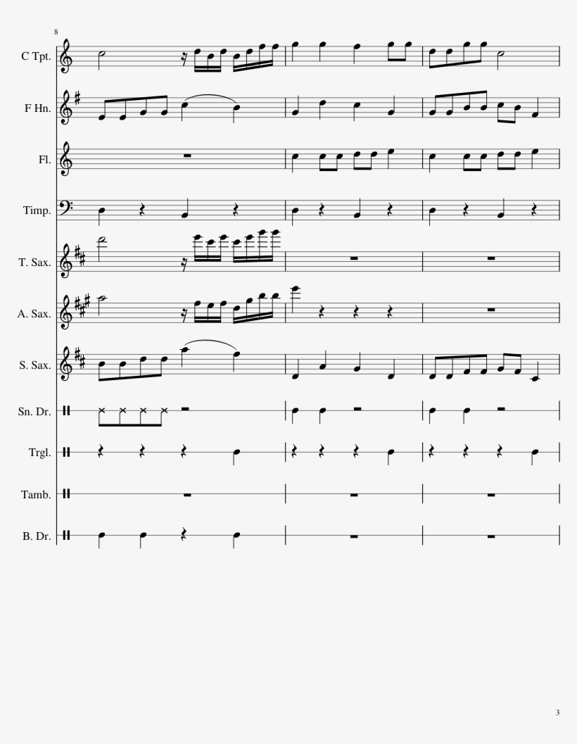 Wither Sheet Music Composed By Robert Freeman 3 Of - Final Countdown Marching Band Trumpet Music, transparent png download