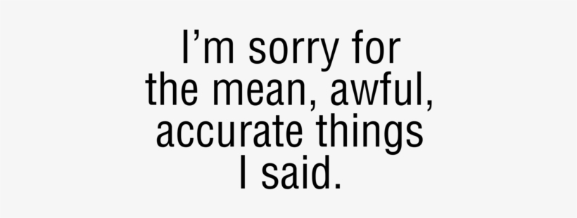 I M Sorry For The Mean Accurate Things, transparent png download