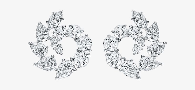 Harry Winston Lotus Cluster Earrings, transparent png download