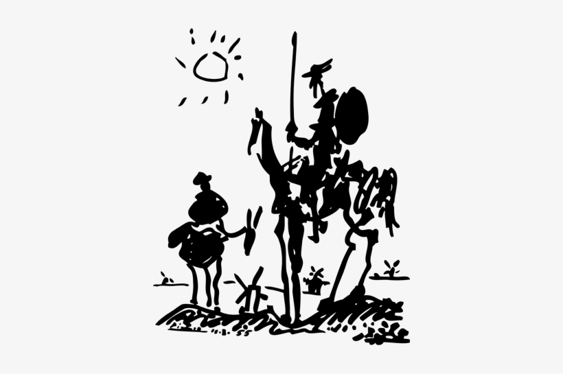 Don Quixote Picasso Wall Sticker - Picasso Sketch Don Quixote, transparent png download