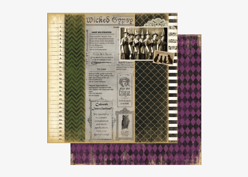 7gypsies - 7gypsies 19514 12x12 2 Sided Paper Wicked Gypsy: A, transparent png download