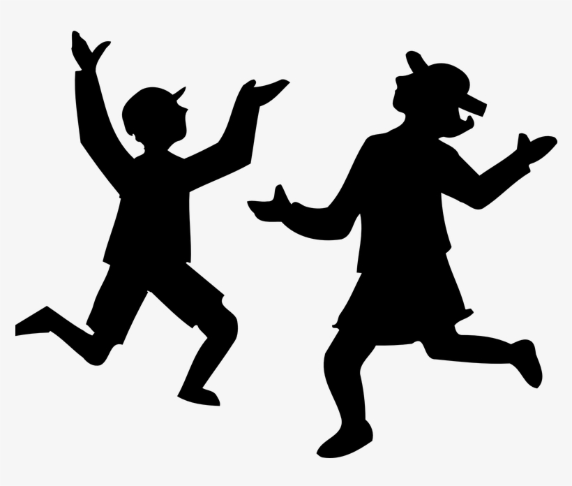 Kids Dancing - Play Clipart Black, transparent png download