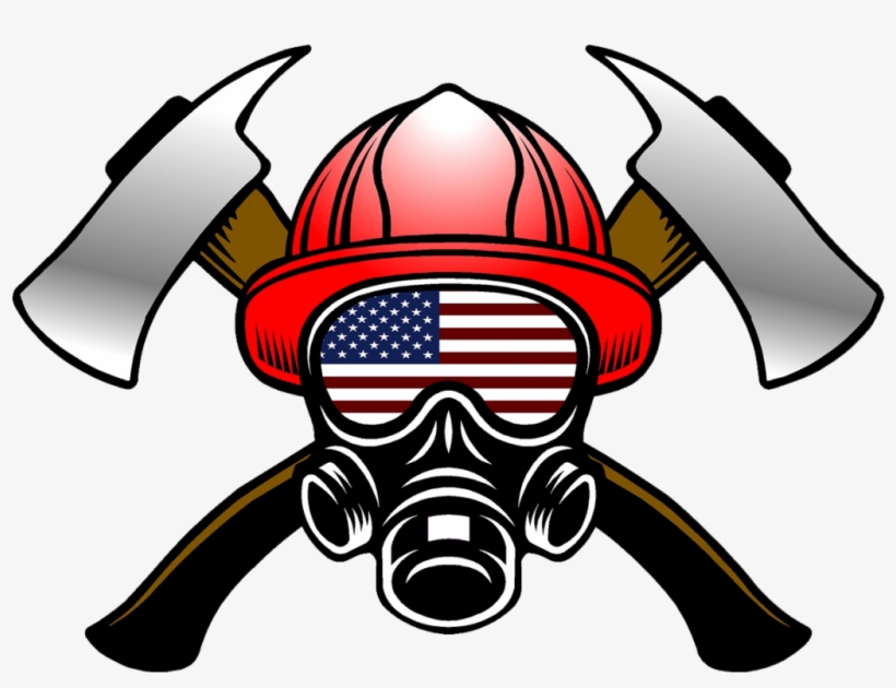 Fire Helmet Flag Decals - Decal, transparent png download
