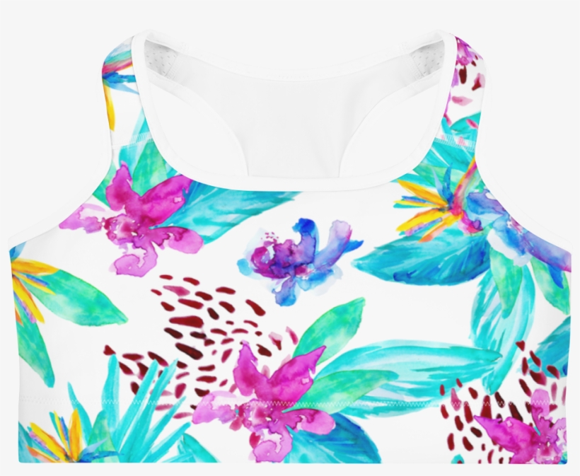 Sports Bra - Tropical - Coconut Cheeks - Coconut, transparent png download