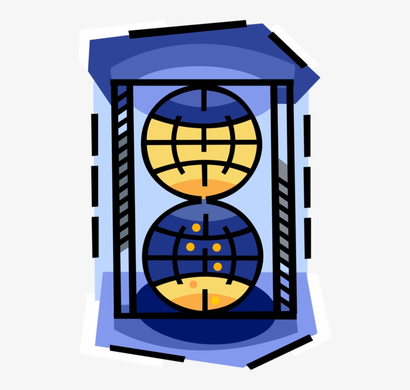 Vector Illustration Of Globe Hourglass Or Sandglass,, transparent png download