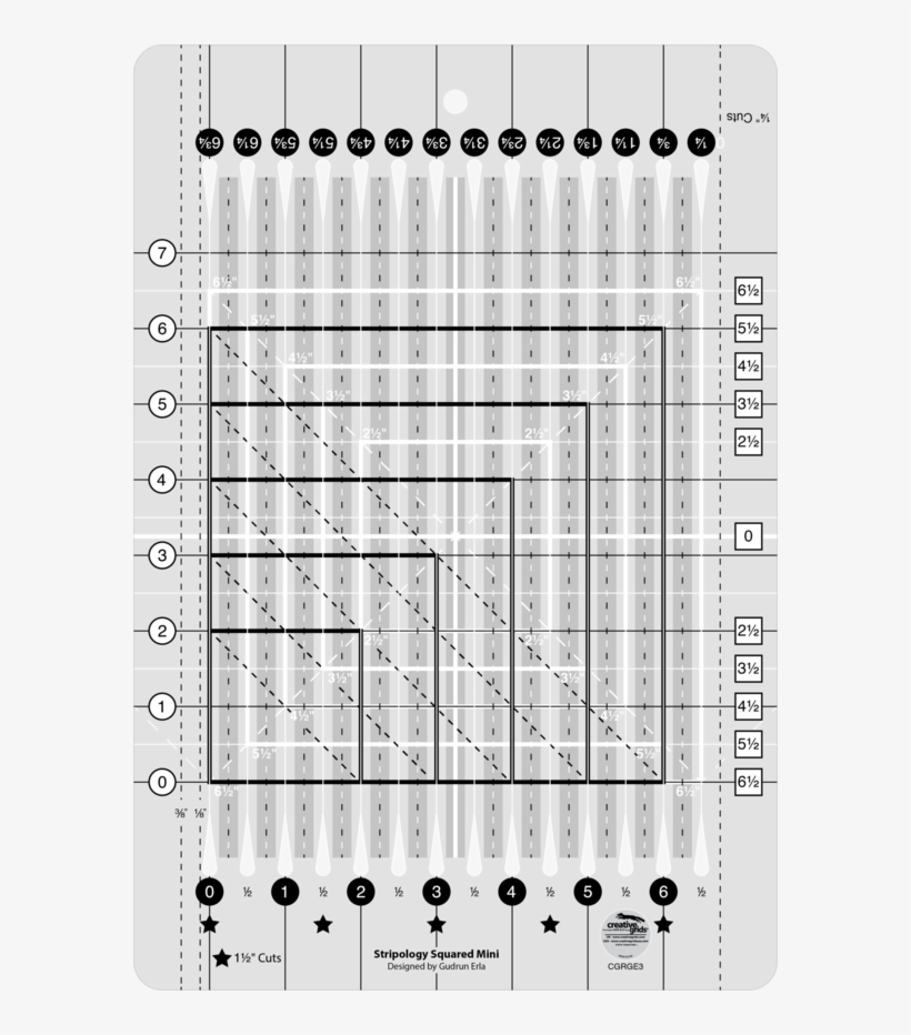 Stripology Squared Mini Ruler By Ge Designs - Quilting, transparent png download