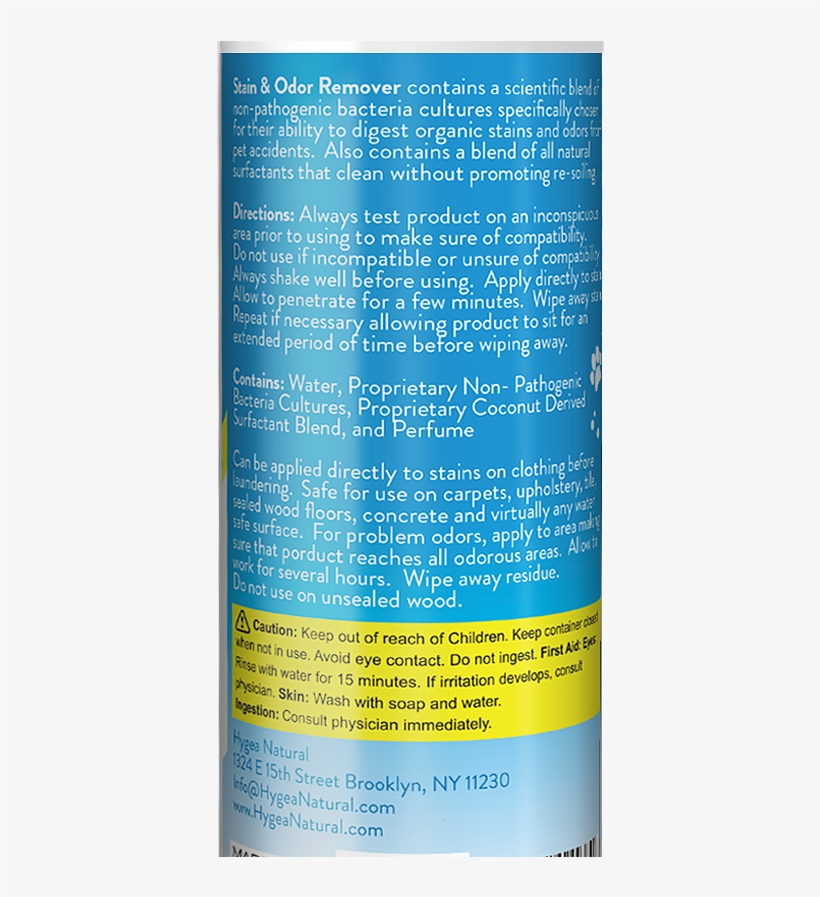 The Hygea Natural Stain & Odor Remover Effectively - Hygea Natural Pet Stain & Odor Remover, transparent png download