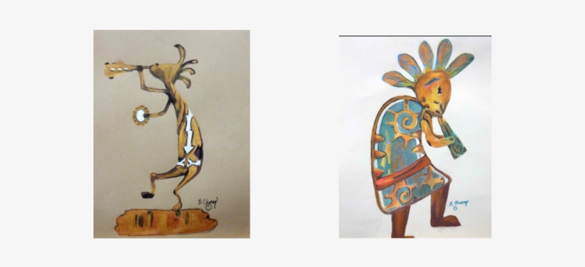 Kokopelli Dancer 1, Oil Pastel, Framed $100 Kokopelli - Kokopelli, transparent png download