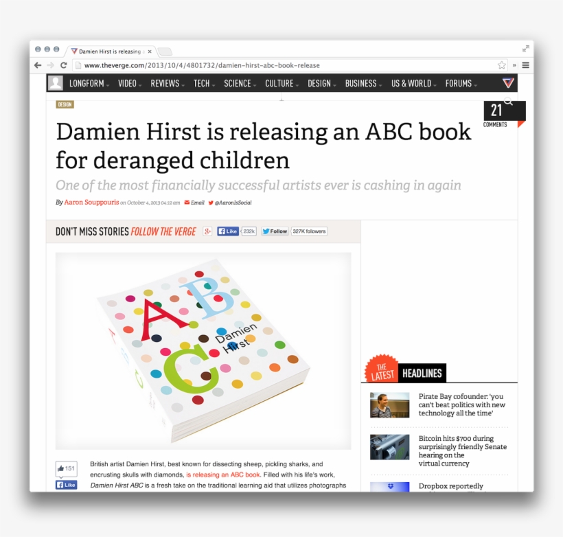 The Verge Logo And Website - Damien Hirst Abc, transparent png download