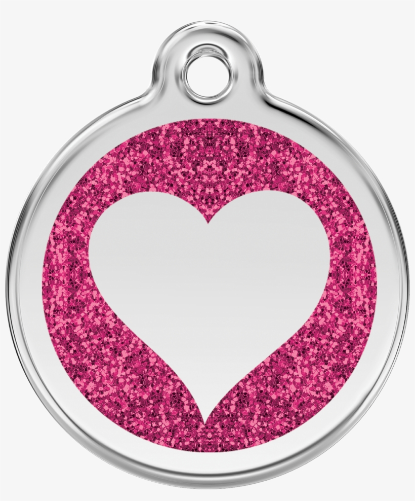Xhthpm, 9330725044722, Image - Red Dingo Glitter Enamel Heart Cat Id Tag - Hot Pink, transparent png download