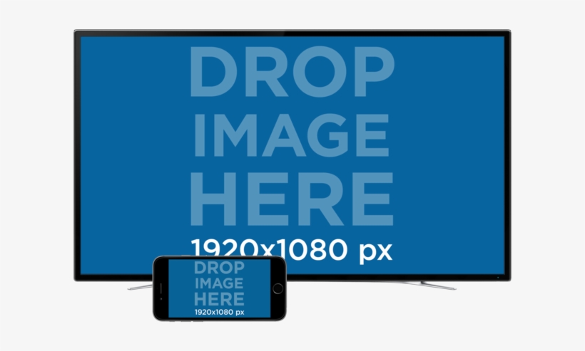 Iphone Tv Set Mockup Over A Png Background - Macbook And Iphone Png, transparent png download