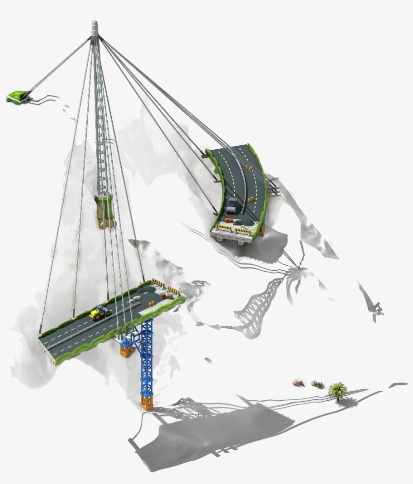 Suspension Bridge Construction - Construction, transparent png download