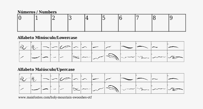 Detalhes Da Fonte Holy Mountain Swooshes Otf - Font, transparent png download