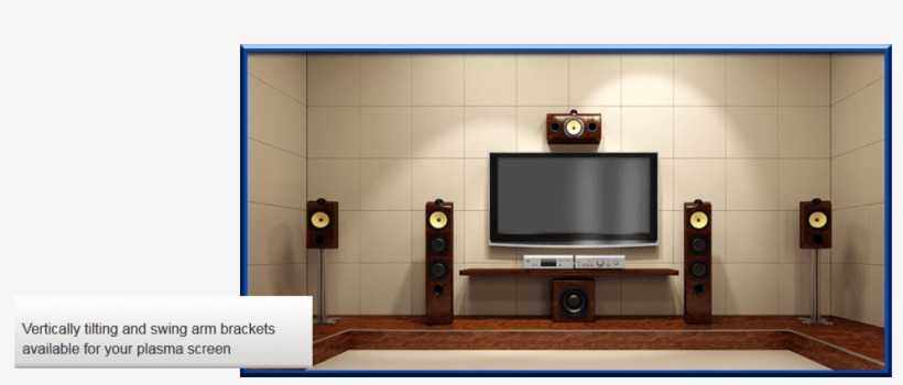Wall Mounted Plasma Screen With Speakers Underneath - Home Theater Philippines Price, transparent png download
