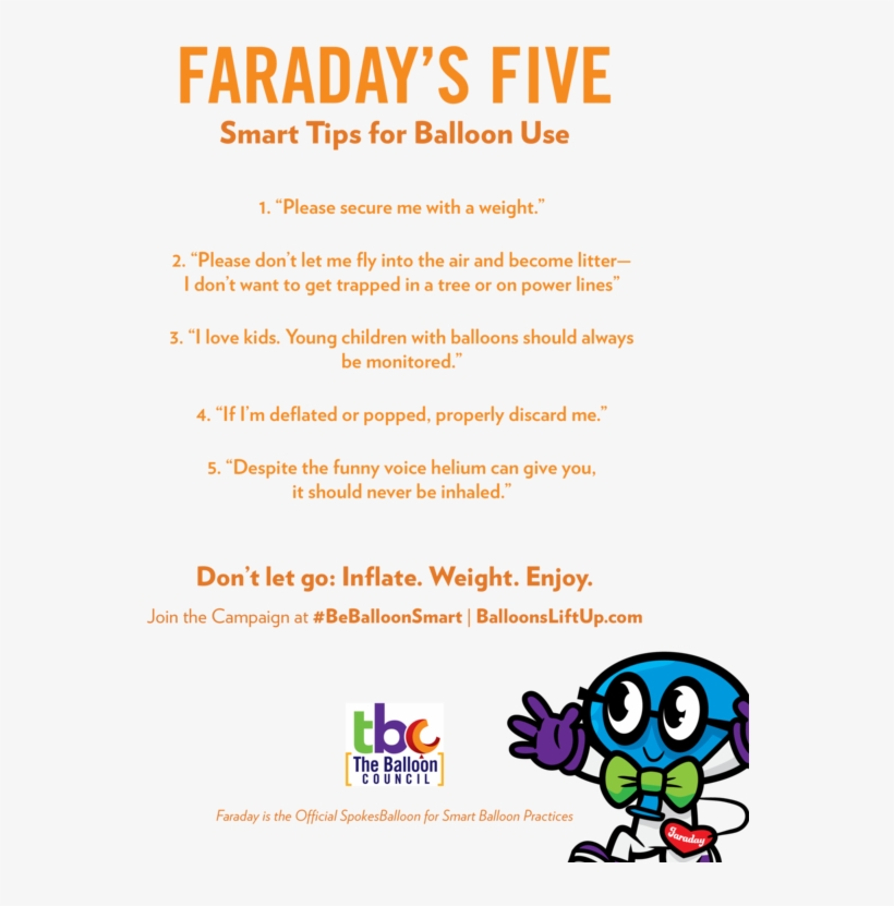 Farday's 5 Tips Card8 - Balloon Council, transparent png download