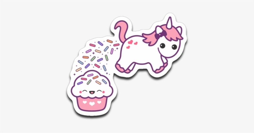 Unicorn Pooping On Cupcake Stickers - Unicorn Pooping Sprinkles, transparent png download