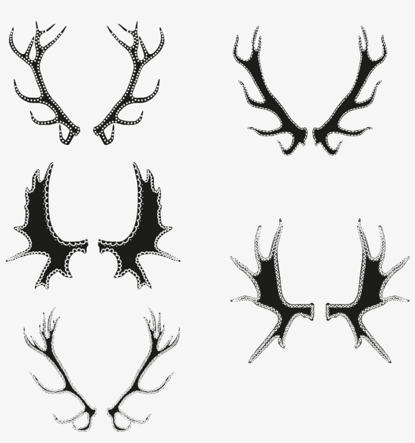 Stick Figure Hand Drawn Antler Transparent Black Silhouette - Zazzle Frohe Weihnachten - Rotwild-geweihe - Plakat, transparent png download
