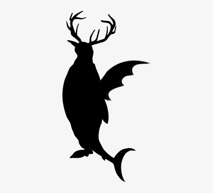 Deer Antlers, Bat Wings, Shark Tail - Emblem, transparent png download