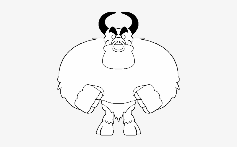 Dibujo De Demonio Musculoso Para Colorear - Illustration, transparent png download