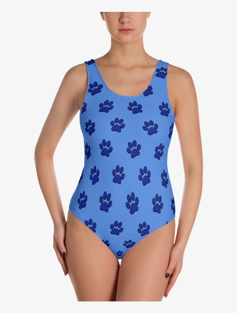Blue Paw Prints One-piece - Vegan Bathing Suits, transparent png download