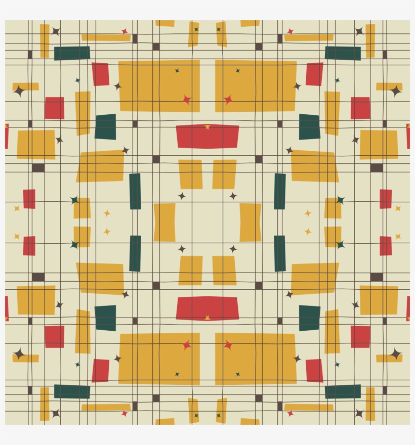 Mid Century Modern - Mid-century Modern (gold) Canvas Print - Small, transparent png download